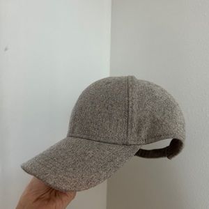 Grey wool baseball hat